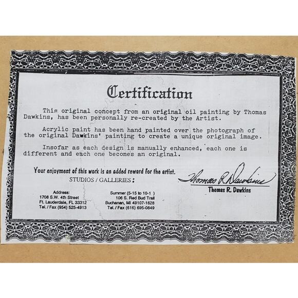 Thomas R. Dawkins Oil Painting "Born To Shop III" Certification Inc. Vtg 2000 - Picture 4 of 6